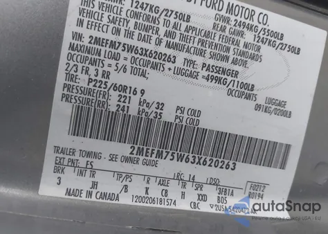 2003 Mercury Grand Marquis Ls from USA, damaged, VIN 2MEFM75W63X620263